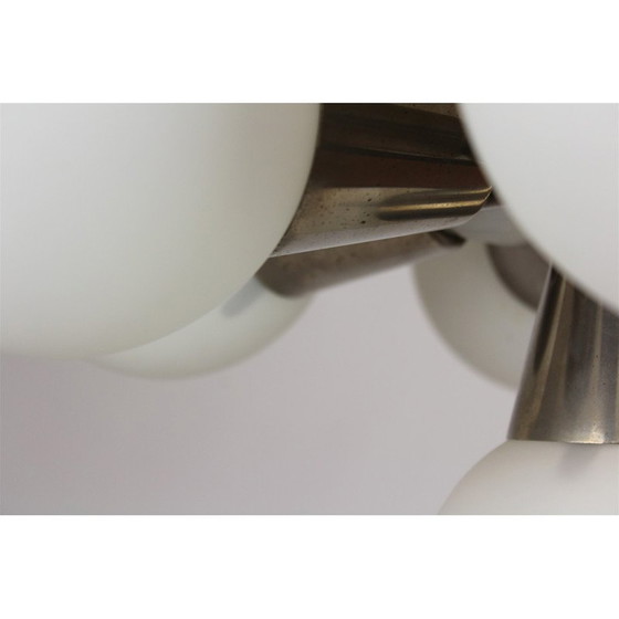 Image 1 of Vintage metal and glass chandelier Sputnik by Kamenický Šenov, Czechoslovakia 1970s