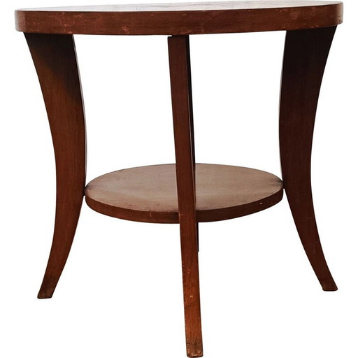 Vintage wooden side table with 2 tops