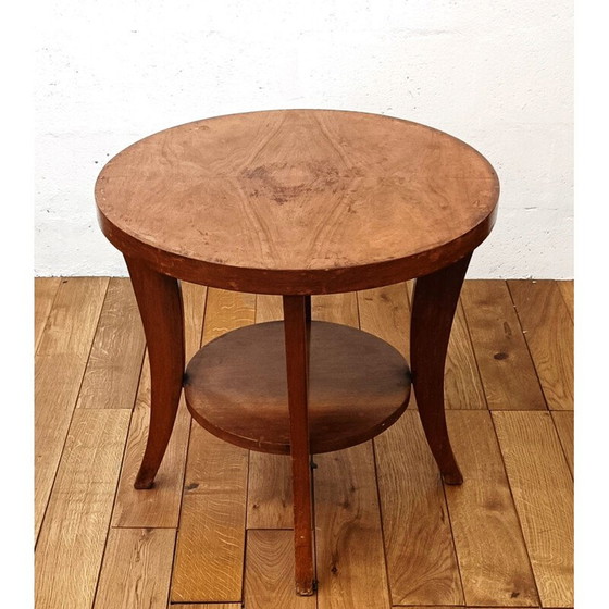 Image 1 of Tavolino laterale vintage in legno con 2 piani