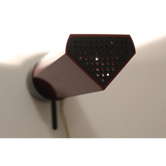 Image 1 of Vintage wall lamp caltha lacquered burgundy by Gianfranco Frattini , Italy 1980