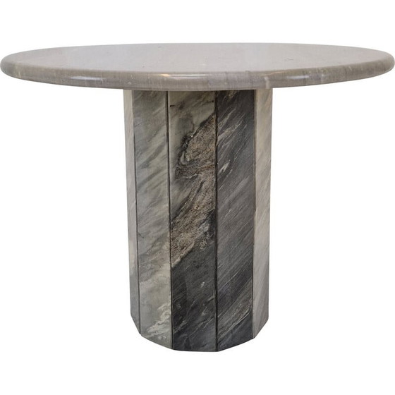 Image 1 of Vintage round Italian marble coffee table, 1980s