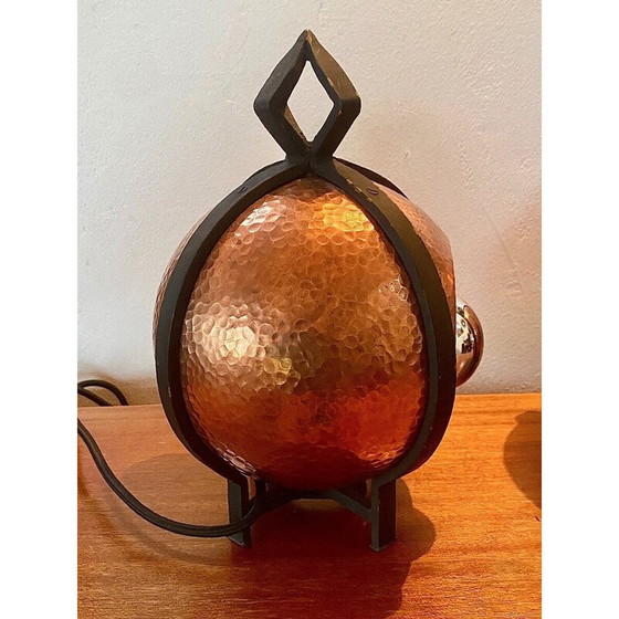 Image 1 of Pair of vintage Art Deco brassware lamps