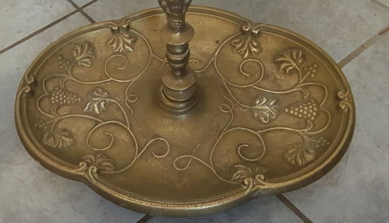 Image 1 of Brass Umbrella Stand With Snake Decor