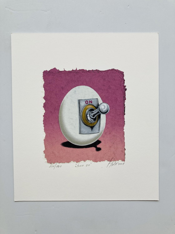 Image 1 of Sharon Amir - Vintage Silkscreen Egg - "A Turn On" - Z L