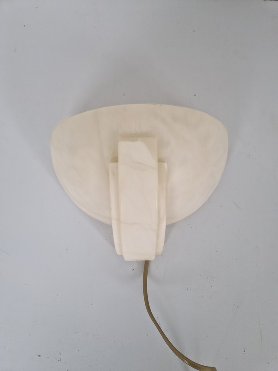 Image 1 of Art Deco Revival Alabaster Wall Sconce