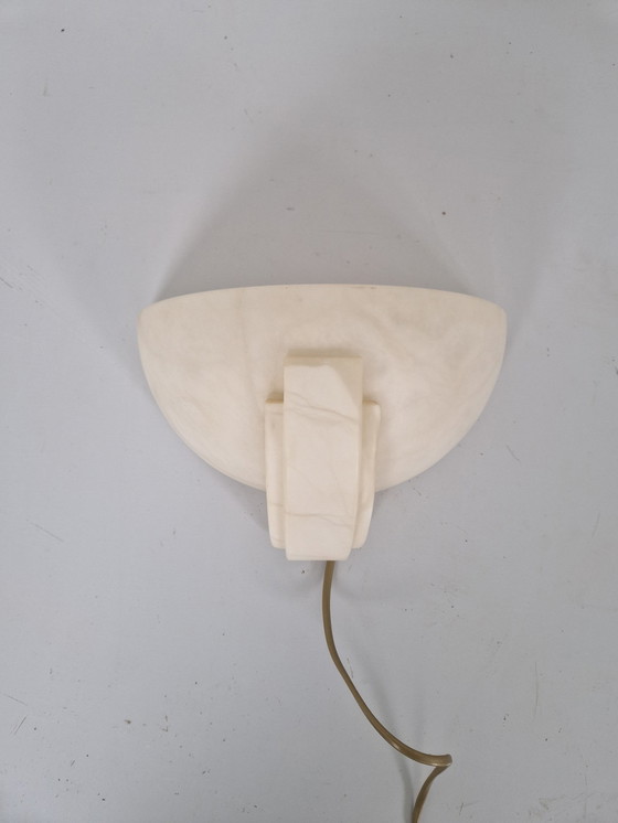 Image 1 of Art Deco Revival Alabaster Wall Sconce