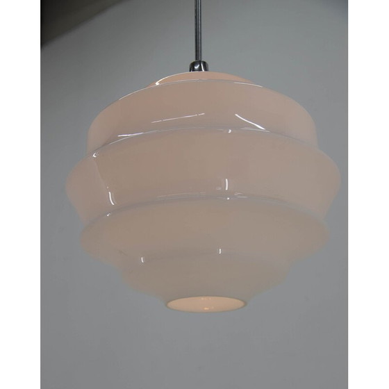 Image 1 of Vintage Art Deco glass pendant lamp, Czechoslovakia 1940
