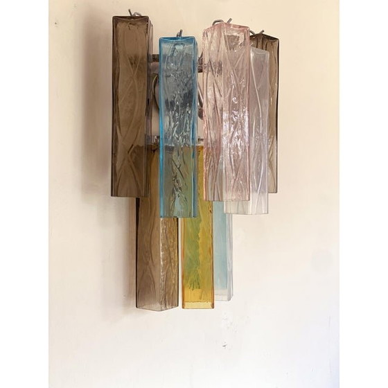 Image 1 of 2 applique da parete in vetro moderno multicolore "quadrate"
