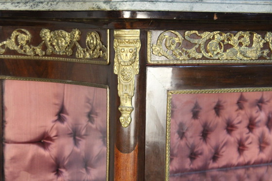 Image 1 of Marquetry Inlaid Vitrine Display Cabinet