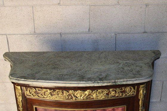 Image 1 of Marquetry Inlaid Vitrine Display Cabinet