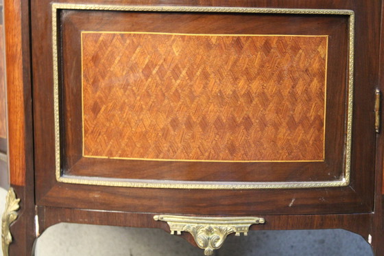 Image 1 of Marquetry Inlaid Vitrine Display Cabinet