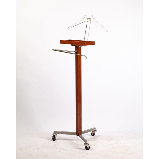 Servitore silenzioso d'epoca in legno e plexiglass, 1960