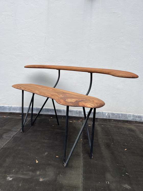 Image 1 of Kyrii Elm Wooden Bench Handmade, sustainable Amsterdam wood