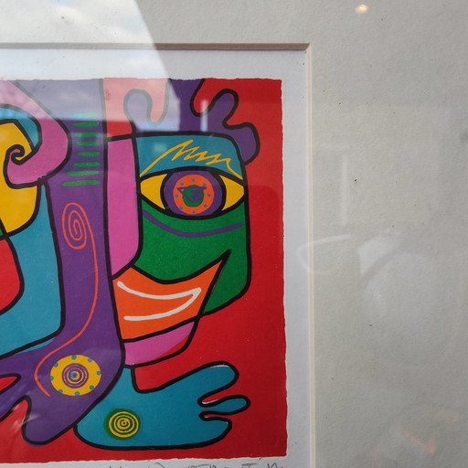 Marianne Naerebout acryl, zeefdruk 7/50 plaatje – lithos zeefdrukken, Modern