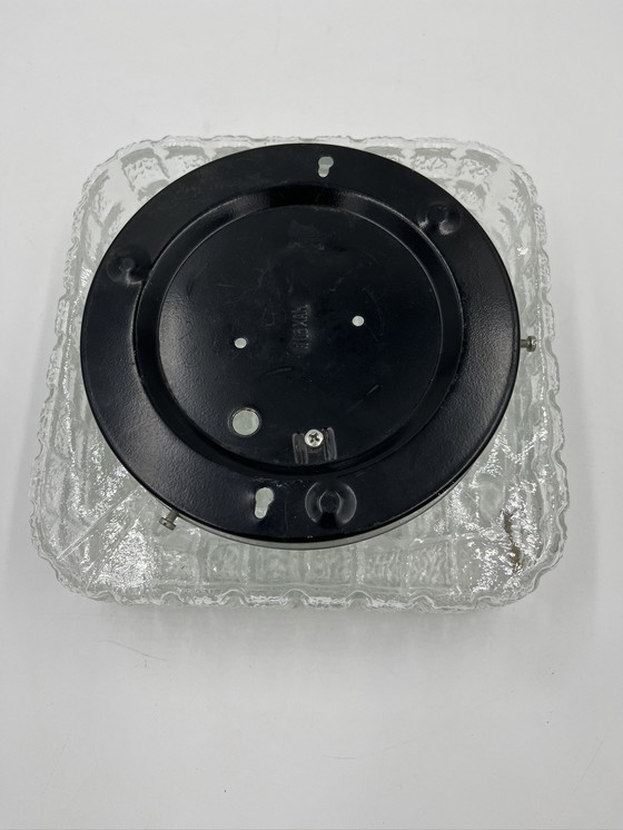 Image 1 of Square Molded Glass Ceiling Light With Relief