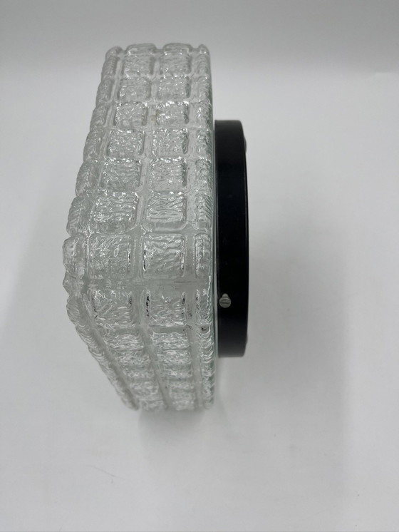 Image 1 of Square Molded Glass Ceiling Light With Relief