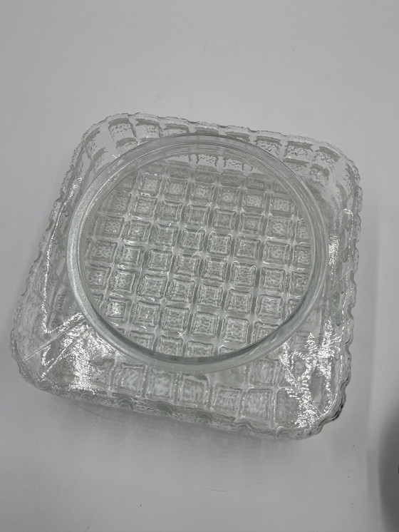 Image 1 of Square Molded Glass Ceiling Light With Relief