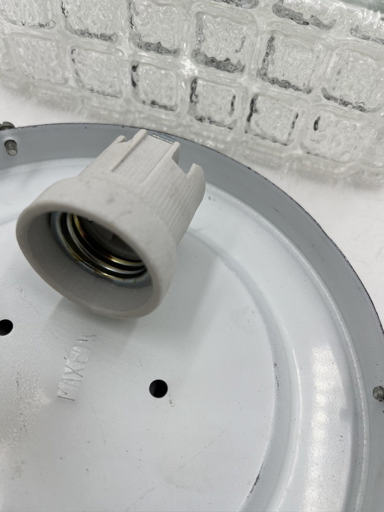 Image 1 of Square Molded Glass Ceiling Light With Relief