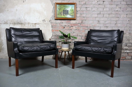 2x Rud Thygesen VP 66 Mid Century Lounge Chair pour Vejen Polstermøbelfabrik