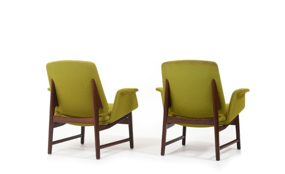 Image 1 of Rare Pair of Danish Easychairs, Mod. 451 by Illum Wikkelsø 1960s.