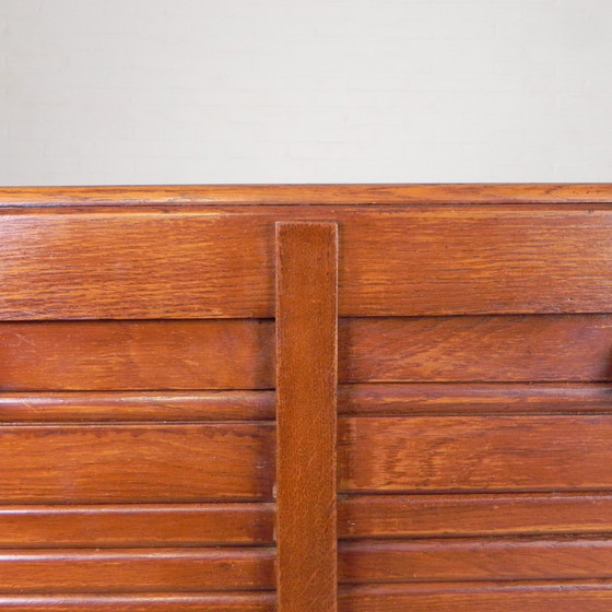 Image 1 of Oak Shutter Cabinet With 2 Shutters, 121 Cm High