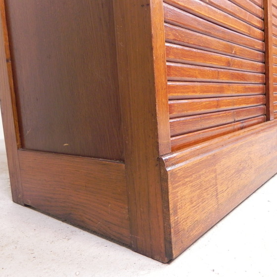 Image 1 of Oak Shutter Cabinet With 2 Shutters, 121 Cm High