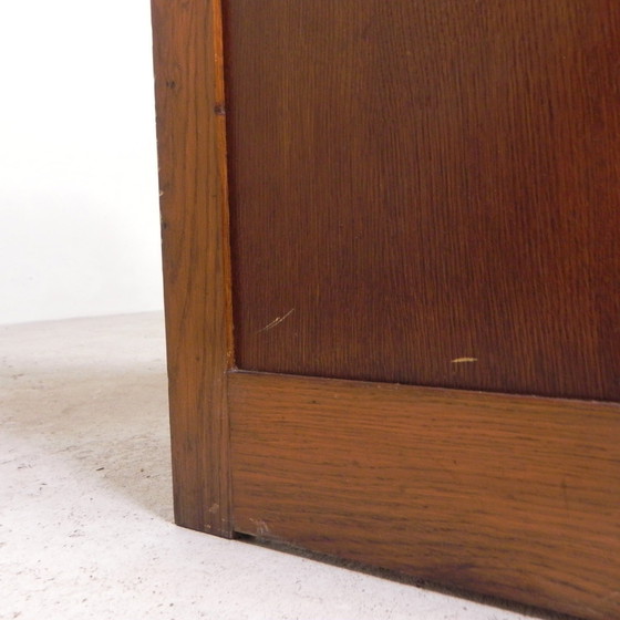 Image 1 of Oak Shutter Cabinet With 2 Shutters, 121 Cm High