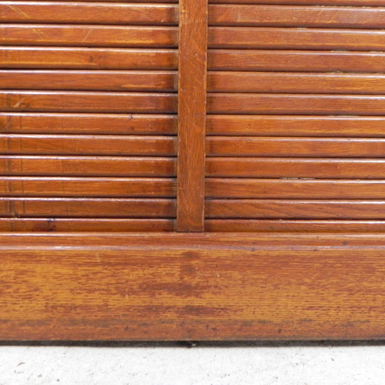 Image 1 of Oak Shutter Cabinet With 2 Shutters, 121 Cm High