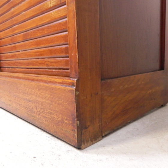 Image 1 of Oak Shutter Cabinet With 2 Shutters, 121 Cm High