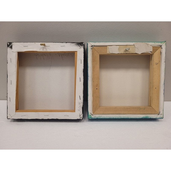 Image 1 of Pair of vintage "Plumas" paintings by Rodríguez Quesada