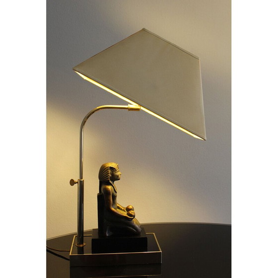 Image 1 of Lampada da tavolo vintage Hollywood Regency Pharaoh, anni '70