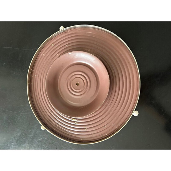 Image 1 of Vintage printed glass tray with rose decoration
