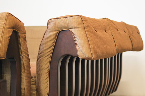 Image 1 of 1970S Modular Beechwood Sofa By Frigerio – Original Fabric Upholstery, Set Of 6