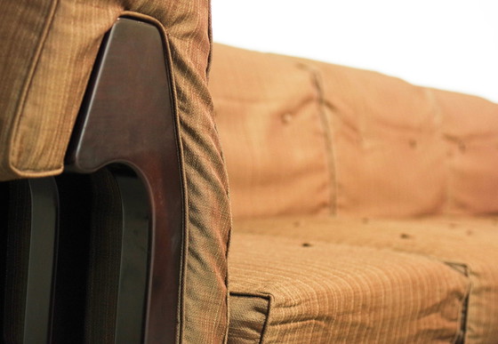 Image 1 of 1970S Modular Beechwood Sofa By Frigerio – Original Fabric Upholstery, Set Of 6