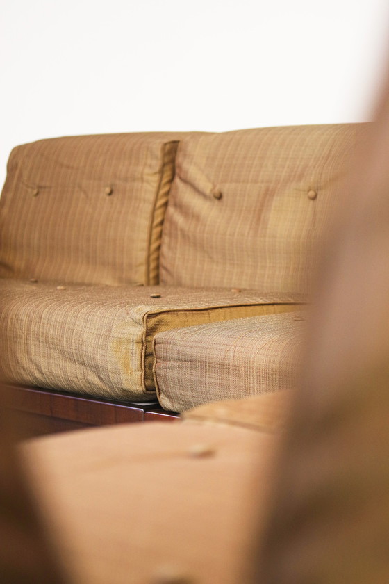 Image 1 of 1970S Modular Beechwood Sofa By Frigerio – Original Fabric Upholstery, Set Of 6