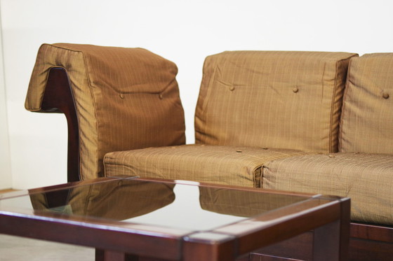 Image 1 of 1970S Modular Beechwood Sofa By Frigerio – Original Fabric Upholstery, Set Of 6