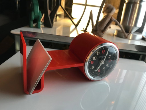 Vintage Alarm Clock - Card Holder - Jerger - Germany - Space Age - 1970