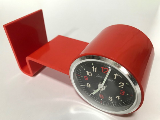 Image 1 of Vintage Alarm Clock - Card Holder - Jerger - Germany - Space Age - 1970