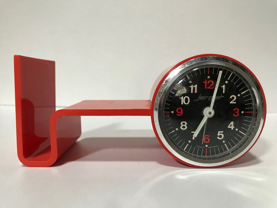 Image 1 of Vintage Alarm Clock - Card Holder - Jerger - Germany - Space Age - 1970
