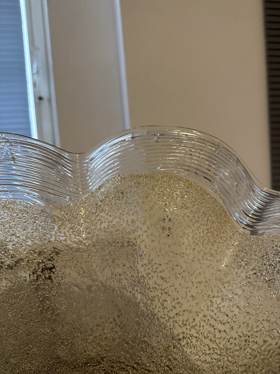 Image 1 of Lampe suspendue en verre vintage