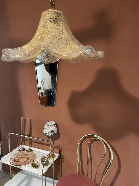 Image 1 of Lampe suspendue en verre vintage