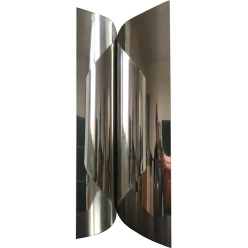 Vintage stainless steel wall lamp by Maison Charles, 1970s