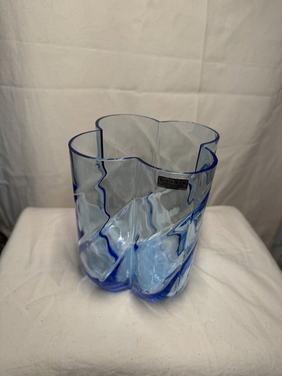 Image 1 of Signed And Numbered Kosta Boda Vase In Blue By Anna Ehrner