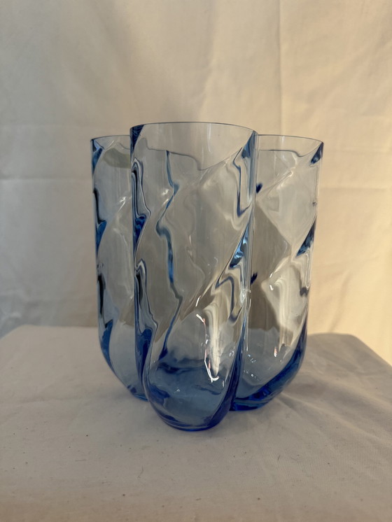 Image 1 of Signed And Numbered Kosta Boda Vase In Blue By Anna Ehrner