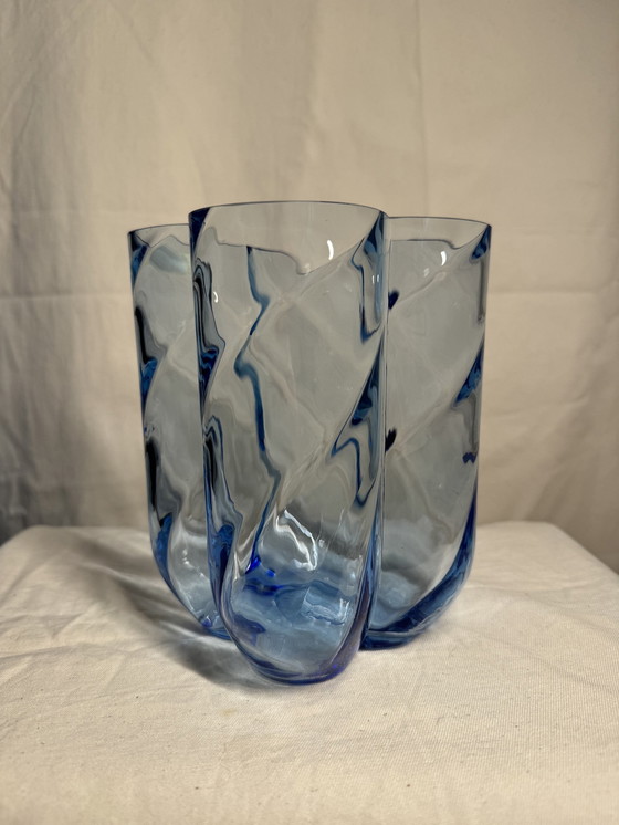 Image 1 of Signed And Numbered Kosta Boda Vase In Blue By Anna Ehrner