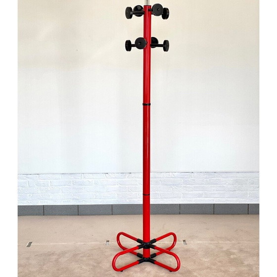 Image 1 of Vintage coat rack in red metal, 1980