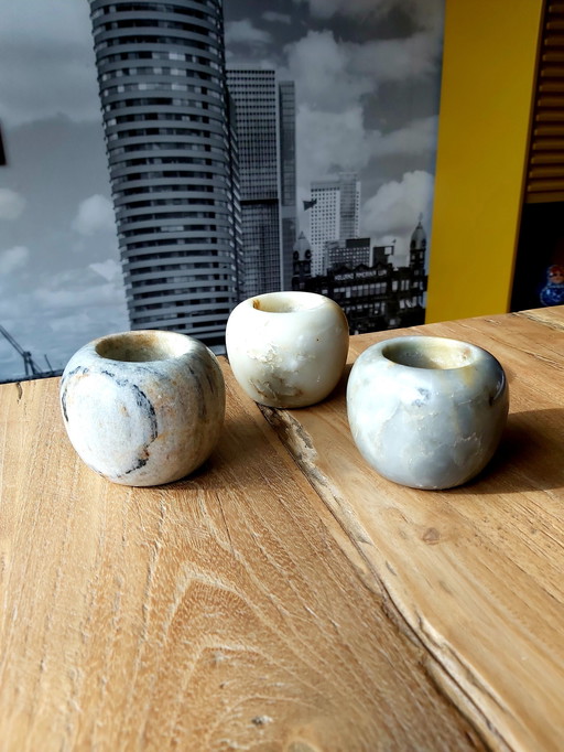 Marble candle holders