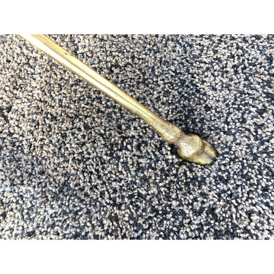 Image 1 of Tavolino da caffè vintage in vetro e ottone con gambe a treppiede, anni '70