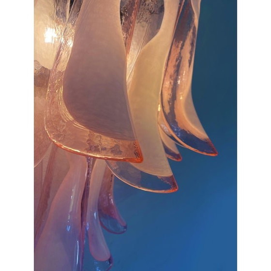 Image 1 of Contemporary Pink Murano Glass "Selle" Wall Sconces In Mazzega Style - A Pair