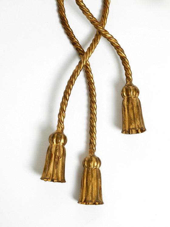 Image 1 of Beautiful Italian Large Mid Century Regency Gilt Iron Wall Candle Holder by Li Puma Firenze